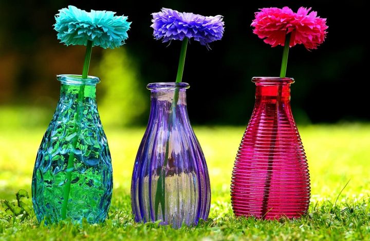 Floreros con materiales reciclados